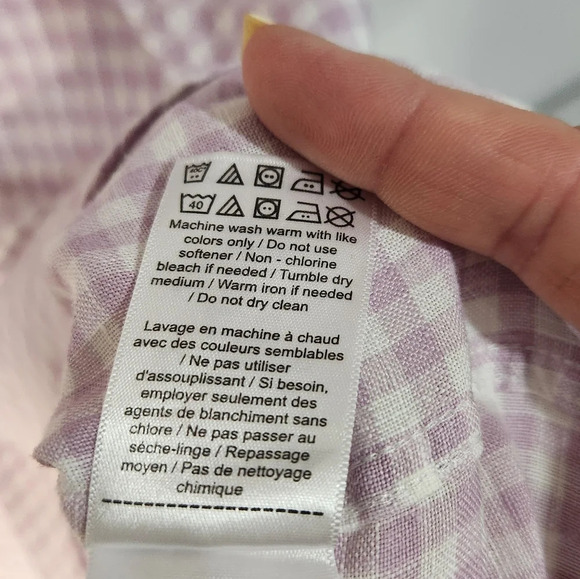 Untuck It Men's Lavender Linen Checkered Shirt. Size XXX Large - Picture 5 of 8